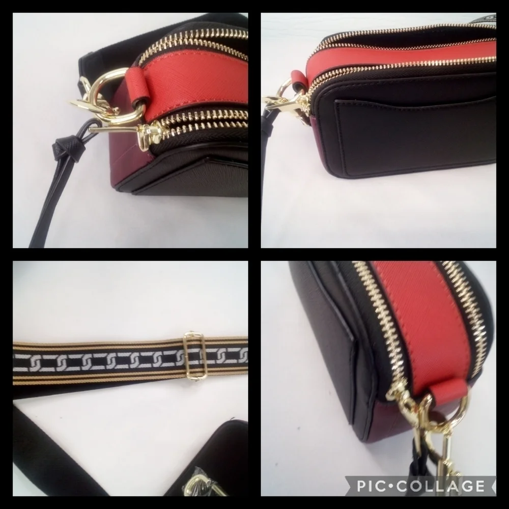 Marc Jacobs Black and Burgundy Crossbody Bag - Picture 6 of 7